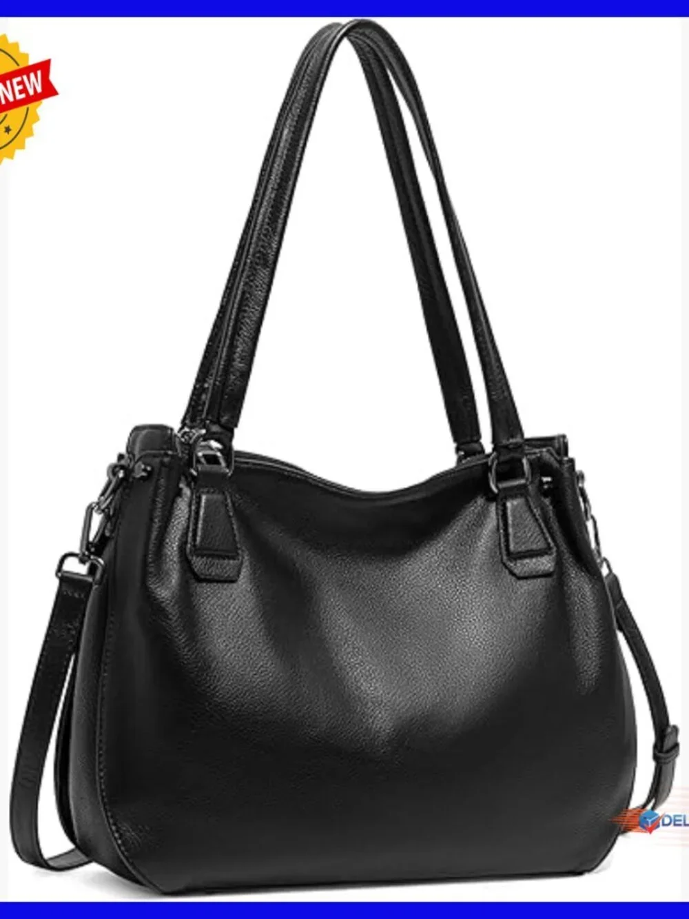 Genuine Leather Hobo Bag Crossbody Satchel Adjustable Strap Large Capacity